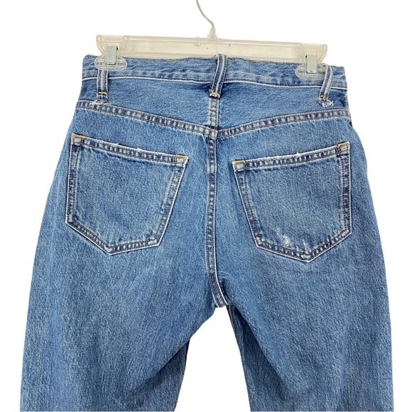 Everlane Boyfriend Jeans Womens Size 26 XS High Rise Tapered Blue Distressed - Picture 4 of 11